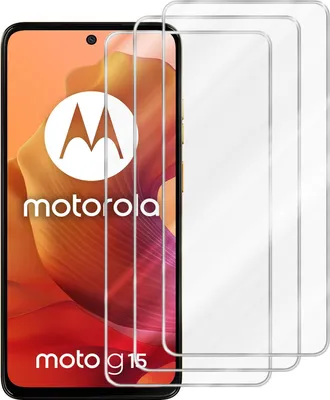 Image de Cadorabo 3x verre de protection blindé pour Motorola Moto G15 3 pièces de film de protection dans des coques ultra-claires - verre trempé (Tempered) film de protection anti-rayures d'une dureté de 9H