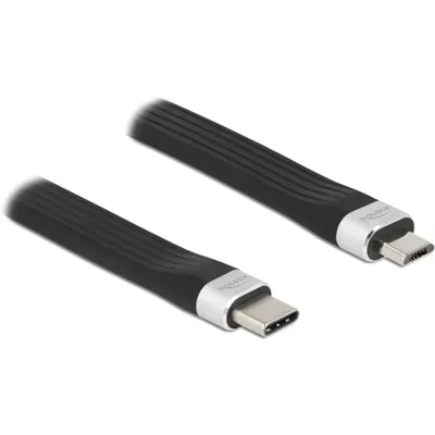 Produktbild von Delock USB 2.0 FPC Flachbandkabel USB Type-C™ zu USB Typ Micro-B 13,5 cm PD 3 A