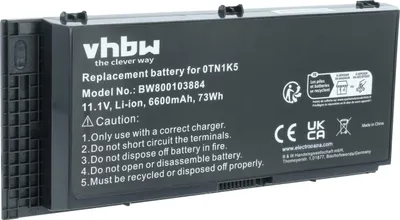 Produktbild von vhbw Akku Ersatz für Dell 451-11744, 97KRM, 451-11743, 451-12033, 451-11742, 9GP08, FJJ4W, 3DJH7, 312-1354 für Notebook (6600 mAh, 11,1 V, Li-Ion)