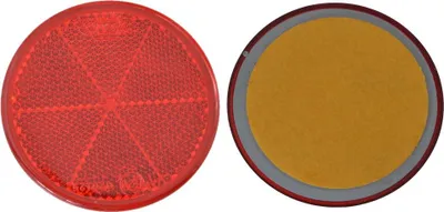 Produktbild von 8 x Rückstrahler - Reflektor - Kleben - Ø  60 mm - Rot - E-Prüfzeichen