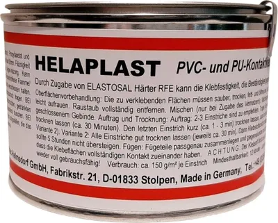 Obrázok produktu pre HELAPLAST PVCPolyuretánlepidlo na plasty 300g plechovka transparentná ELASTOSAL tužidlo RFE - množstvo: 300g