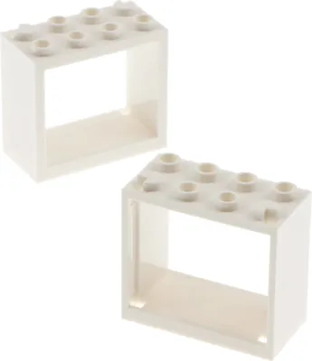 Produktbild von 2x Lego Fenster Rahmen 2x4x3 weiß ohne Scheibe 10214 4840 10294 60598