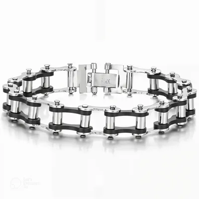 Image de Bracelet AL-32947 Argenté et Noir pour Hommes KP32947
