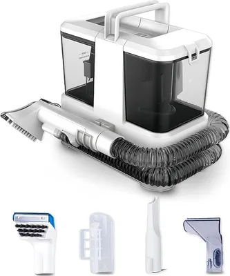 Image de Nettoyeur de tapis - Détachant pratique pour tissus d'ameublement - 400 W - Puissance d'aspiration de 9 kPa - Nettoyeur à eau pour canapés, sièges de voiture et taches d'animaux - 220-240 V