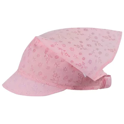 Produktbild von Kopftuch Sommer Mütze Schirmmütze Mädchen Blumen, Rosa2, Gr. 42-44