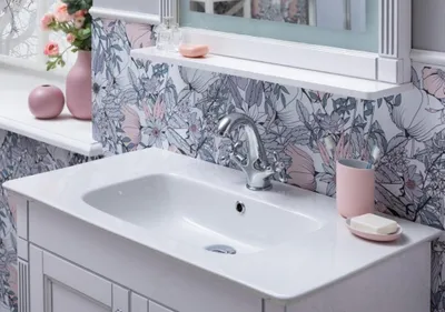 Produktbild von Waschtisch Waschbecken 70cm Wandmontage möglich und Einbau Waschbecken für Badmöbel 14070