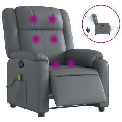 Produktbild von Massagesessel Elektrisch Grau Kunstleder