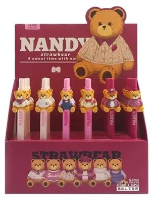 Zdjęcie produktu dla Długopis żelowy Nandy Strawbear (36szt) - Cresco