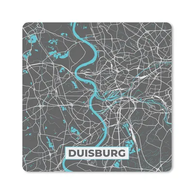 Produktbild von MuchoWow® Mauspad Mousepad Deutschland - Blau - Duisburg - Stadtplan - Karte 30x30 cm - Mousepads - Maus Mat - Pad - Mausunterlage - Gaming