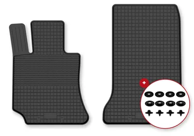 Image de Tapis avant caoutchouc pour Mercedes C W205 2015- avec clips