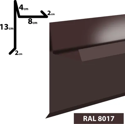 A diagram showing the dimensions of a metal profile, next to a 3D render of the profile itself.