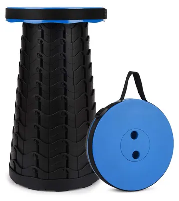 Obrázek produktu pro Teleskopická skládací stolička, lehká, přenosná, nosnost až 180 kg, vhodná pro kempování