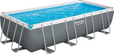 Produktbild von Power Steel™ Frame Pool Komplett-Set mit Filterpumpe 549 x 274 x 122 cm, grau, eckig