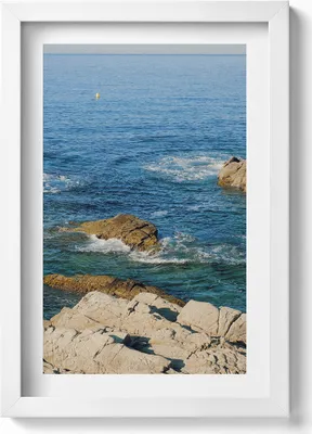 Produktbild von Küste der Costa Brava– Wandbild mit Rahmen – Gerahmtes Bild  – Wanddekoration – 20x30 cm – Weiß
