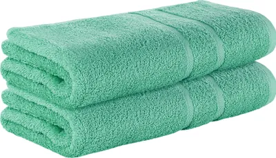 Produktbild von StickandShine 2er SET Premium Frottee Duschtuch 70x140 cm in smaragdgrün in 500g/m² aus 100% Baumwolle