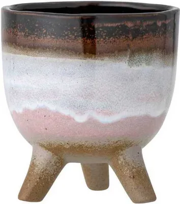 Produktbild von Bloomingville Blumentopf MAIKII Braun auf Füssen 10 cm Keramik Übertopf