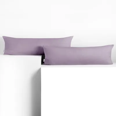 Produktbild von Seitenschläferkissenbezug 2er Set 20x145 cm Kissenbezug Kissenbezüge Baumwolle Seitenschläfer Stillkissen Violet