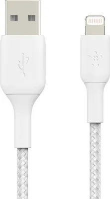 Produktbild von Belkin CAA002BT1MWH, 1 m, Lightning, USB A, Männlich, Männlich, Weiß