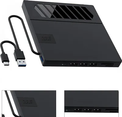 Produktbild von Externes CD DVD Laufwerk 7-in-1, USB Slim Tragbar, Brenner Laufwerk, Typ-C USB3.0, Steckplatz Laufwerk, Laptop MacBook Kompatibel