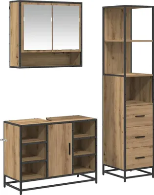 Produktbild von vidaXL Badezimmermöbel-Set 3 Stk. Artisan-Eiche 35 x 37,5 x 166 cm