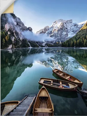 Produktbild von ARTland Wandbild, selbstklebend Pragser Wildsee in Südtirol Größe: 60x80 cm