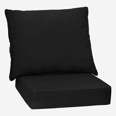 Image de Coussins pour meubles de jardin COSTWAY, coussin d'assise 64 x 64 x 15 cm + dossier 80 x 65 x 18 cm, rembourrage pour meubles de jardin, coussin pour chaise de jardin, coussin d'assise