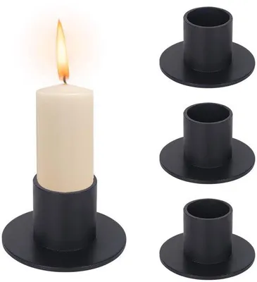 Produktbild von Schwarze Kerzenständer, Kerzenhalter, Kerzenständer, Kerzenhalter, Kerzenständer, Kerzenständer für Tisch, Kerzenständer für Dekoration, Dekoration für Valentinstag, Weihnachten, Hochzeit, Esszimmer (kerzenförmig)