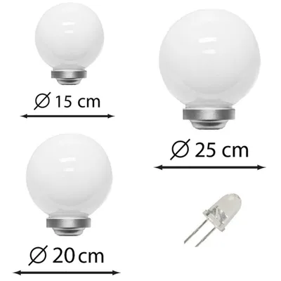 Produktbild von Dalux® Solar-Kugel-Dekoleuchte OLA Garten 3er Set : 15cm + 20cm + 25cm