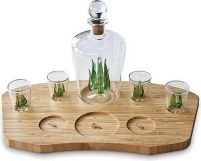 Immagine prodotto di Set di decanter con caraffa, vassoio e bicchiere - 84 cl
