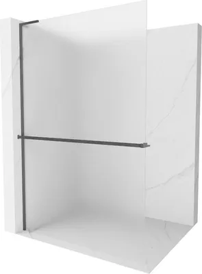 Produktbild von Mexen Kioto+ L Duschwand mit Regal Walk-in 120 x 200 cm, matt, gunmetal gebürstet - 800-120-123-66-30