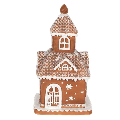 Produktbild von Clayre & Eef Lebkuchenhaus mit LED Haus 25 cm Braun Polyresin
