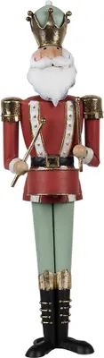 Immagine prodotto di Schiaccianoci decorativo natalizio Clayre & Eef 37 cm rosso verde metallo