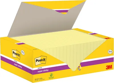 Immagine prodotto di Post-it 655-SSCY VP24 Post-it Sticky Notes Super Sticky Notes, 127 x 76 mm, 20+4