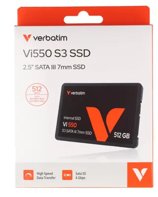 Produktbild von Verbatim Vi550 S3 SSD 512GB, 512 GB, 2.5", 520 MB/s, 6 Gbit/s