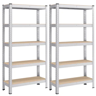 Produktbild von SONGMICS Schwerlastregal, 2er Set, Kellerregal, Lagerregal, 30 x 75 x 150 cm, Regal mit Stahlgestell, bis 650 kg belastbar