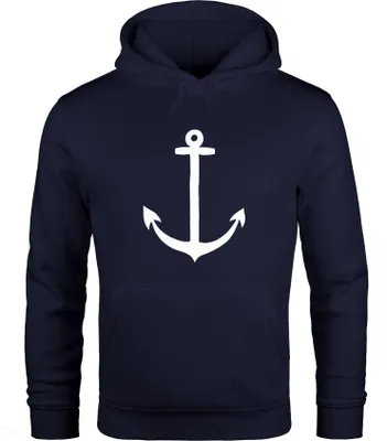 Produktbild von Hoodie Herren Anker Anchor Kapuzenpullover Sweatshirt mit Kapuze Moonworks® navy XL