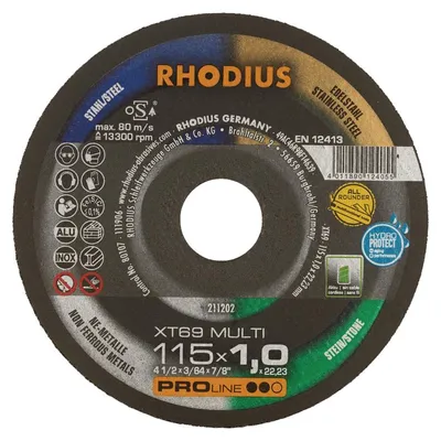 Obrázek produktu pro Řezný kotouč 115x1,0x22 mm RHODIUS XT69