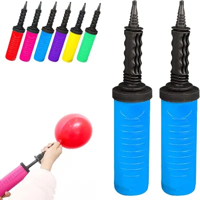 2er-Set Ballonpumpen, Handpumpe für Ballons, blau, 29,5 cm