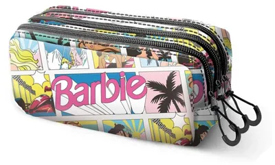 Imagen del producto de Estuche triple para lápices con temática de Barbie