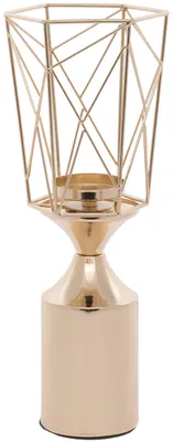 Teelichthalter Gold Fackel-Design mittelgroß 1 Stück