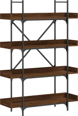 Obrázek produktu pro vidaXL Knihovna 4 police hnědý dubový vzhled 100x33x145,5 cm