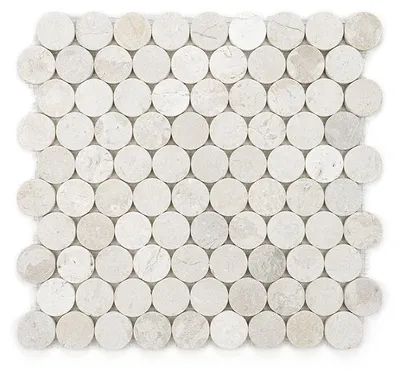 Produktbild von Naturstein Elfenbein Rundmosaik | 28,2x28,2 cm | 1 m²/s