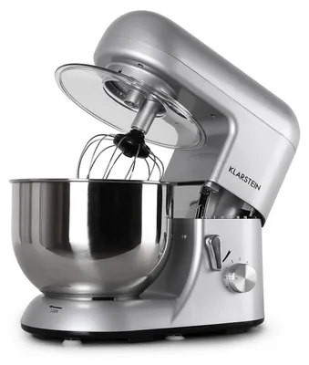 Obrázek produktu pro Kuchyňský robot Klarstein, hnětač s mísou o objemu 5 l, profesionální kuchyňský robot 1800 W s hákem na těsto a šlehačem, univerzální kuchyňský robot se 6 stupni, stroj na míchání, hnětení a šlehání těsta