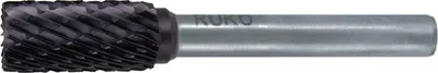 Produktbild von Ruko Hartmetallfrässtift Form A Durchmesser 10mm HM-TICN ZYA mit Stirnverzahnung - 116017TC