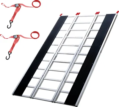 Zdjęcie produktu dla Rampa załadunkowa VEVOR, rampa załadunkowa, rampa samochodowa 680 kg, bardzo szeroka szyna załadunkowa, rampa załadunkowa do samochodu 2160 x 1375 mm, potrójnie składana rampa, do motocykla, przyczepy, ATV, UTV, traktora ogrodowego, kosiarki do trawy