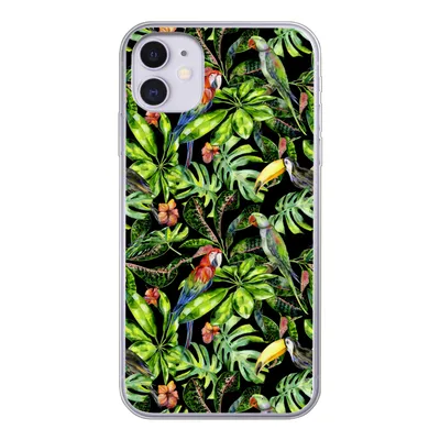 Produktbild von MuchoWow® Handyhülle Schutzhülle Hülle für iPhone 11 Vögel - Tropisch - Muster Silikon Softcase Handy Hülle - Handytasche