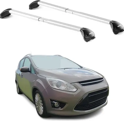 Produktbild von Dachträger Grundtäger für Ford C-Max 2010-2019 5 tür 100kg Alu Silber 2 tlg ABE