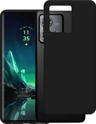 Image de Cazy Coque compatible avec Motorola Edge 40 Neo Coque en Silicone - Coque Flexible - Noir