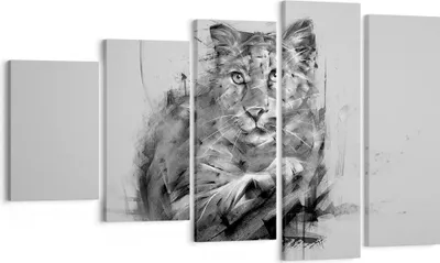 Produktbild von Bild auf Leinwand - Leinwandbild - Tier Abstraktion - 100x60cm - Wand Bild - Wanddeko - Wandbilder - Leinwanddruck - Bilder - Kunstdruck - Wanddekoration - Leinwand bilder - Wandkunst - EG100x60-3850