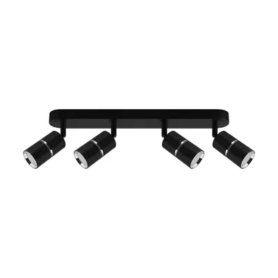 Immagine prodotto di Plafoniera GU10 a 4 luci in alluminio nero/cromo